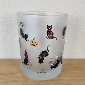 Culver Halloween Cats Frost Glass